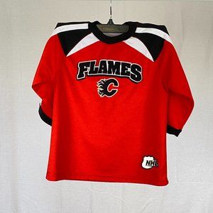 Vintage NHL Official Flames Jersey Mighty Mac Sports Boy's Kid's Unisex